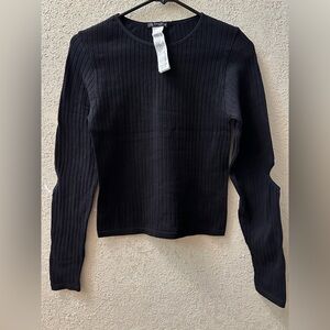 Zara Black Ribbed Women's Top